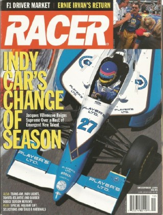 RACER MAGAZINE 1995 DEC - INDA LOLA, IRVAN, JACQUES, SCHECKTER, SOLO II NATS